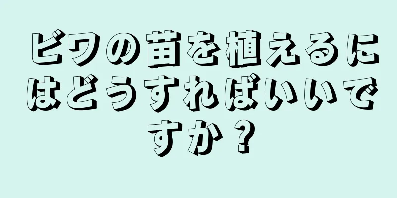 ビワの苗を植えるにはどうすればいいですか？