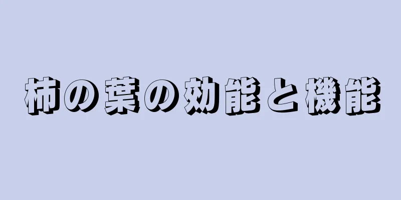 柿の葉の効能と機能