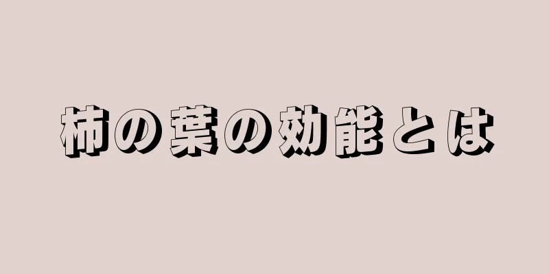 柿の葉の効能とは