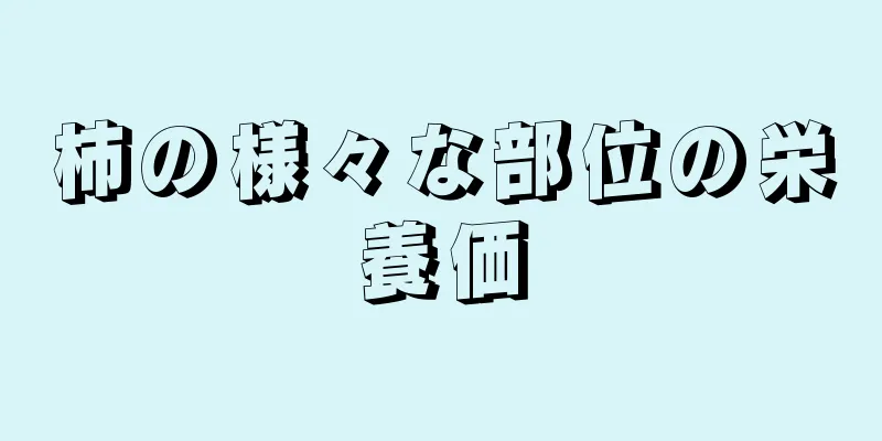 柿の様々な部位の栄養価