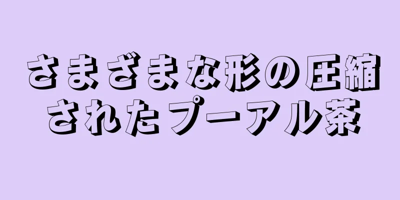 さまざまな形の圧縮されたプーアル茶