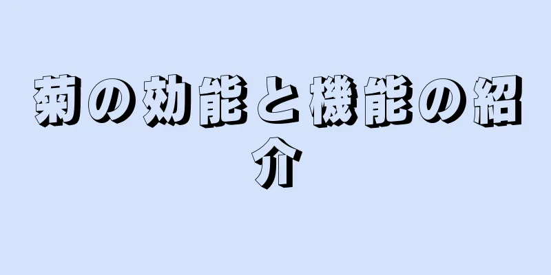 菊の効能と機能の紹介