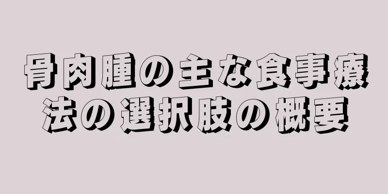 骨肉腫の主な食事療法の選択肢の概要