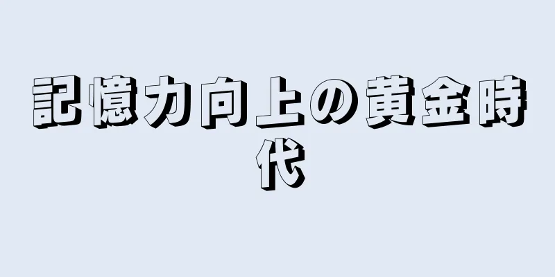 記憶力向上の黄金時代