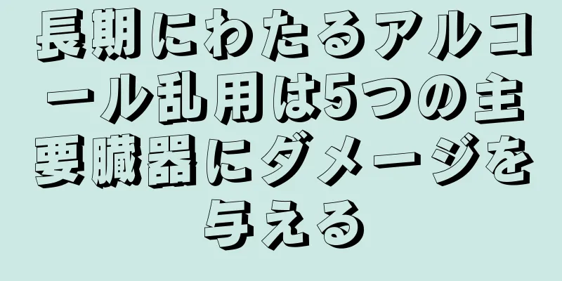 長期にわたるアルコール乱用は5つの主要臓器にダメージを与える