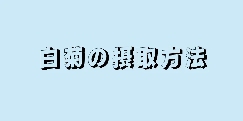 白菊の摂取方法