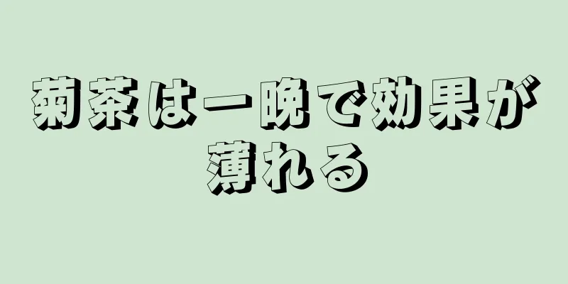 菊茶は一晩で効果が薄れる