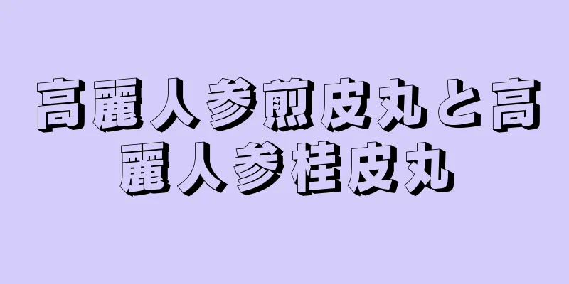 高麗人参煎皮丸と高麗人参桂皮丸