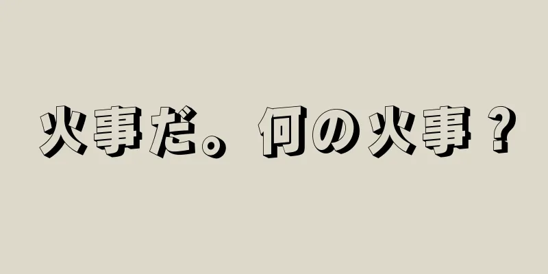 火事だ。何の火事？