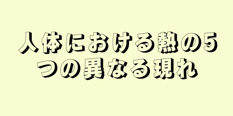 人体における熱の5つの異なる現れ