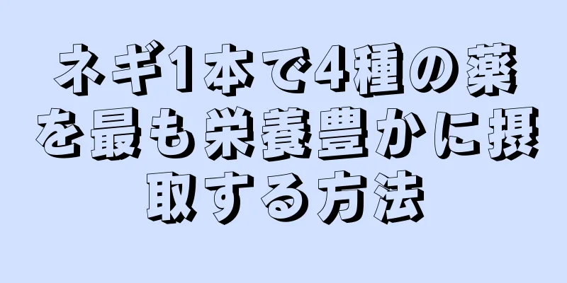 ネギ1本で4種の薬を最も栄養豊かに摂取する方法