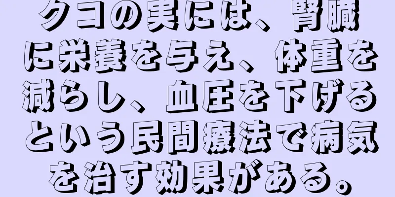 クコの実には、腎臓に栄養を与え、体重を減らし、血圧を下げるという民間療法で病気を治す効果がある。