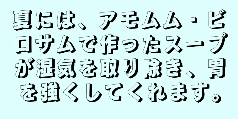 夏には、アモムム・ビロサムで作ったスープが湿気を取り除き、胃を強くしてくれます。