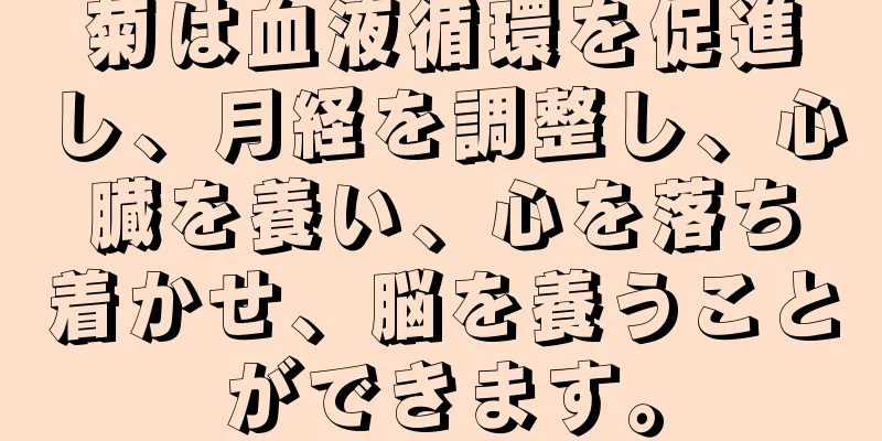 菊は血液循環を促進し、月経を調整し、心臓を養い、心を落ち着かせ、脳を養うことができます。