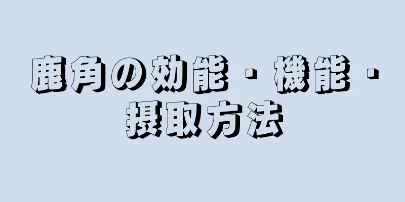 鹿角の効能・機能・摂取方法