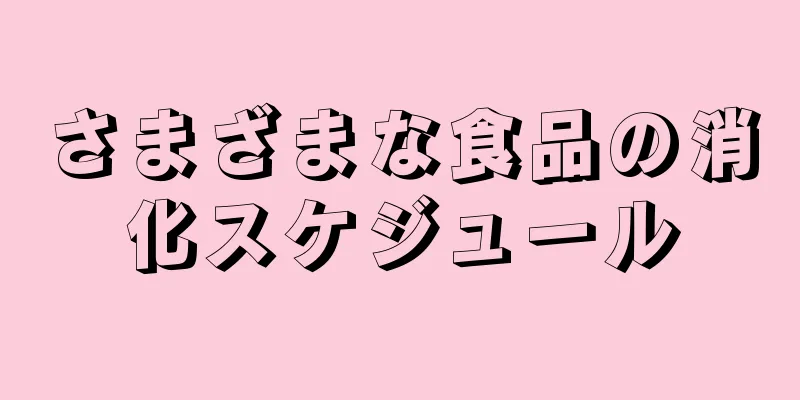 さまざまな食品の消化スケジュール