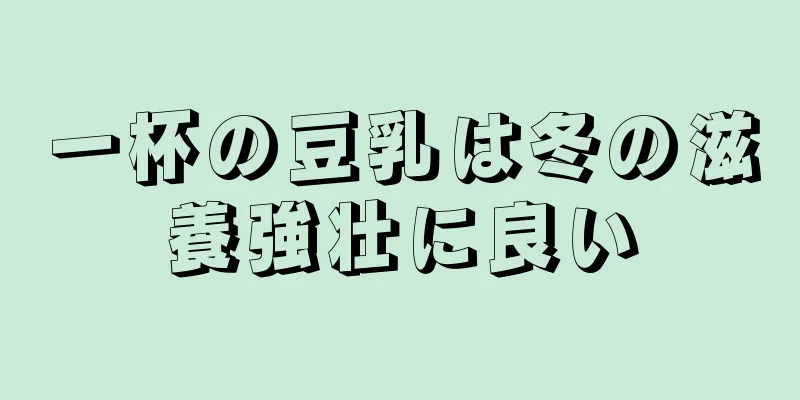 一杯の豆乳は冬の滋養強壮に良い