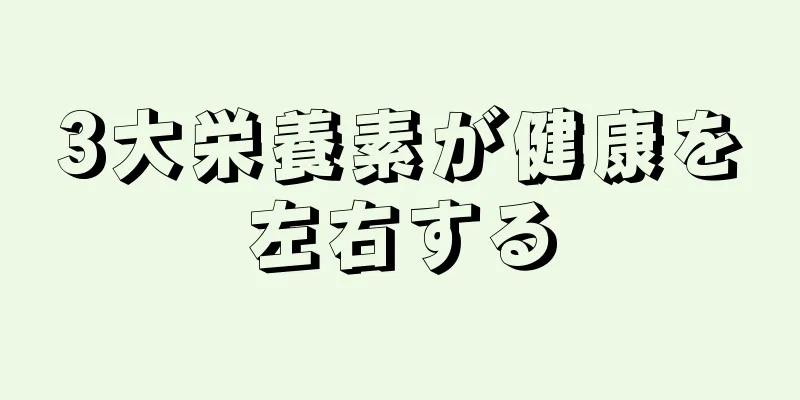 3大栄養素が健康を左右する