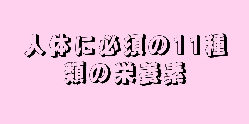 人体に必須の11種類の栄養素